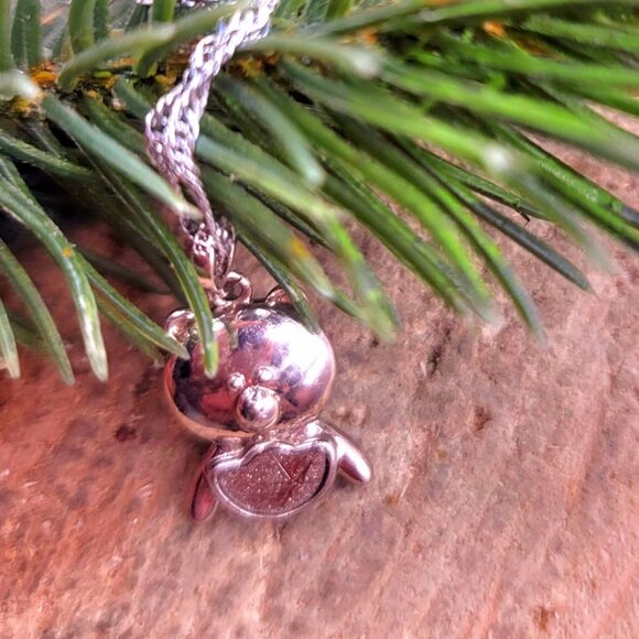 Genuine Nature Gibeon Meteorite Pig  Carries Gold 925 Pendant Necklace - Picture 10 of 10